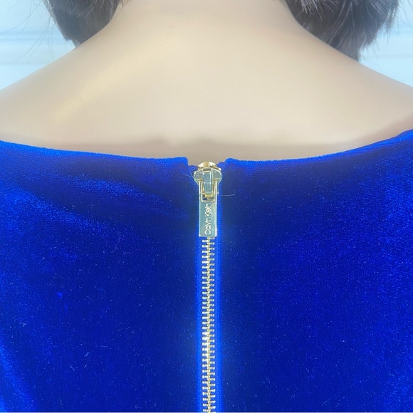 Calvin Klein Velvet Bell Sleeve Sheath Dress - Picture 10 of 13